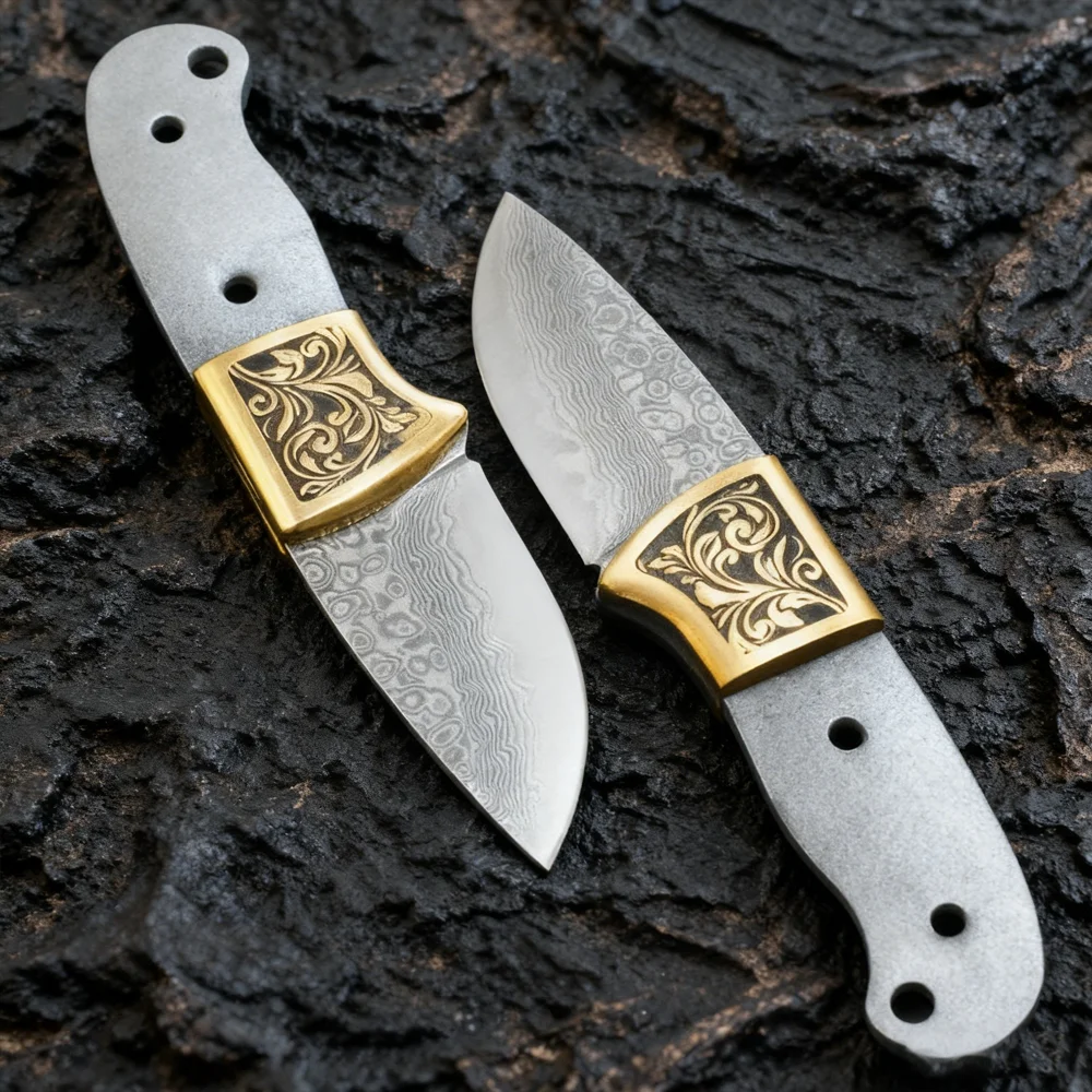 Knife Blade Blank Damascus Steel Forged - Hand Forged Damascus Steel Agarwood Tea