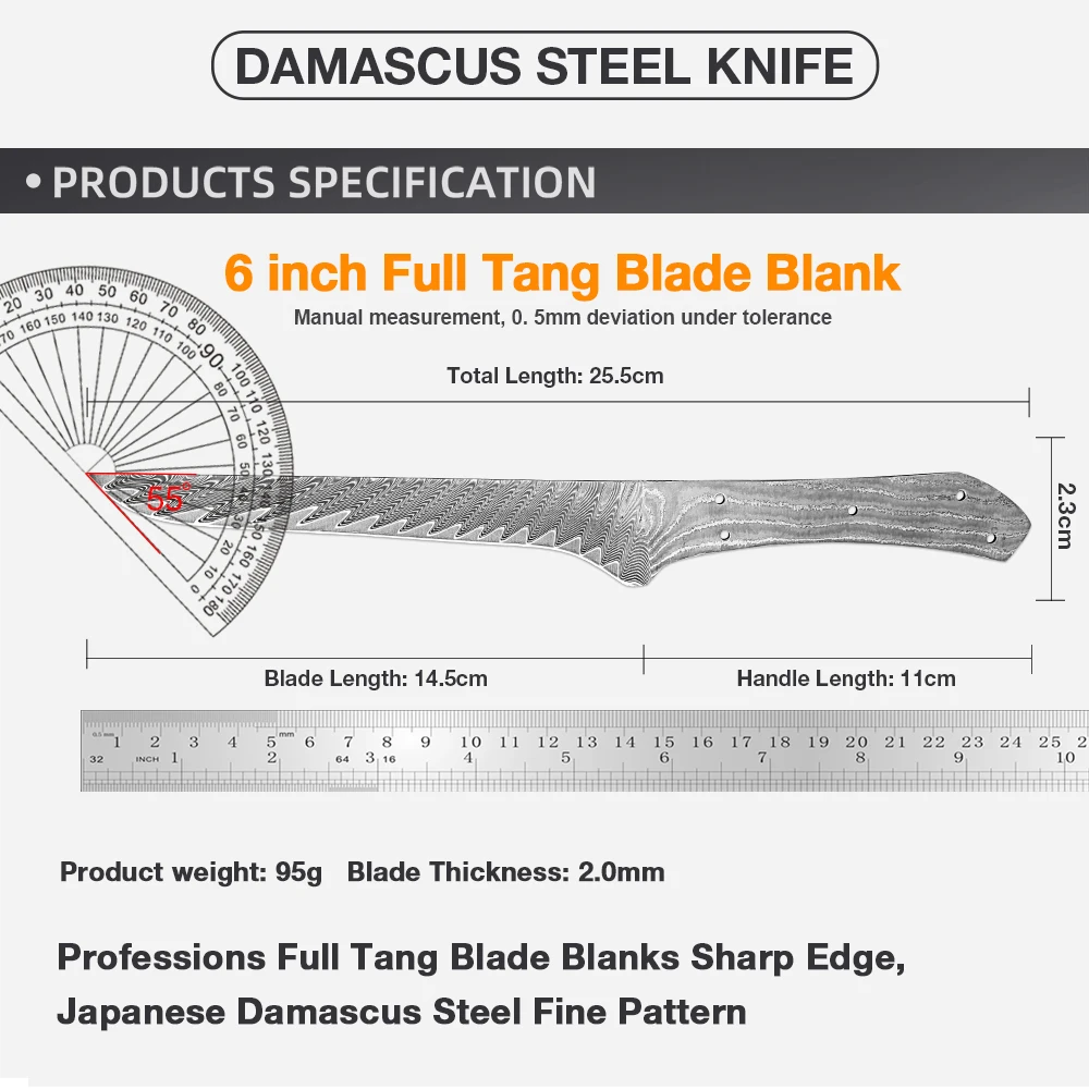 Hand Forged Damascus Steel Bon - огляд і ціна Knife Blade Blank Damascus Steel Forged
