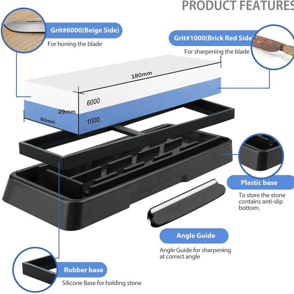 Knife Sharpening Stone Set 100 - огляд і ціна Knife Sharpening Stone Whetstone 1000 6000