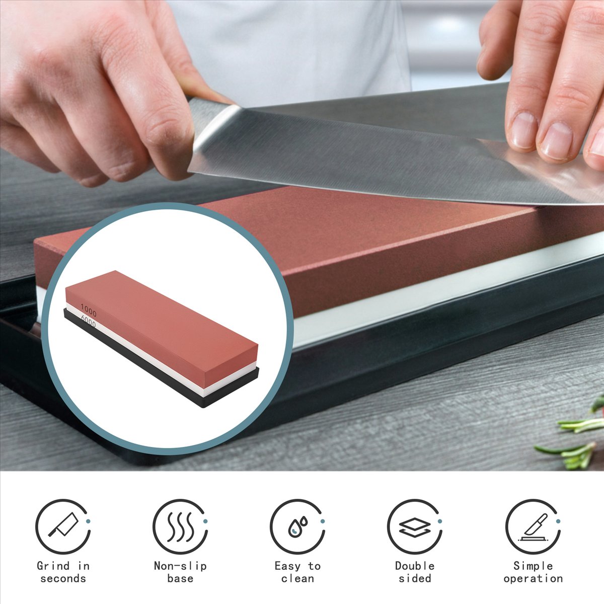 Sharpening Stone,Whetstone Gri - огляд і ціна Knife Sharpening Stone Whetstone 1000 6000