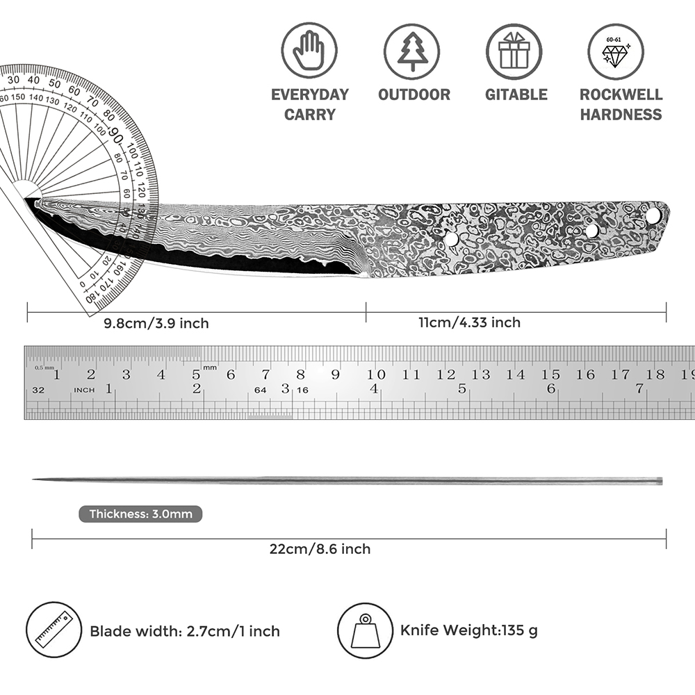 Hand Forged Damascus Steel Bla - огляд і ціна Knife Blade Blank Damascus Steel Forged